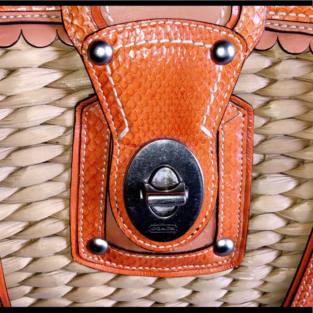 COACH Basket Python Leather Beach Bag - Picture 3 of 9